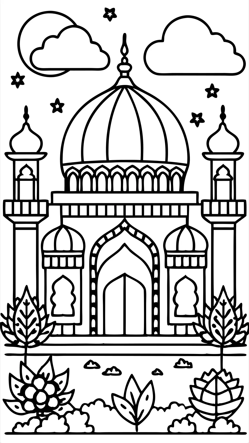 Página para colorear de masjid